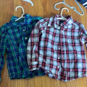 Blue and Red Plaid Button Down Shirts Casual Style 4/5 toddler